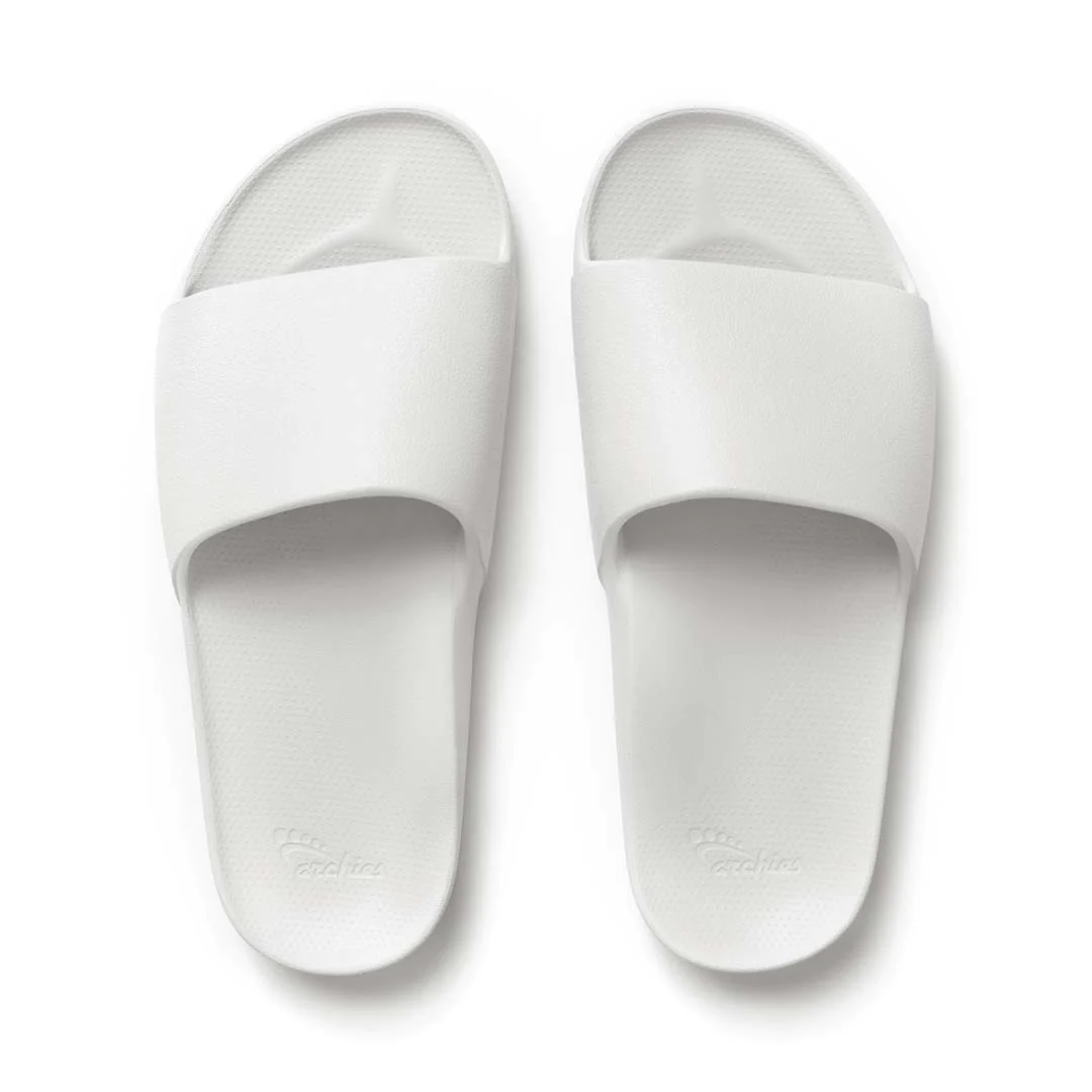 Arch Support Slides - Classic - White – Archies Footwear Pty Ltd