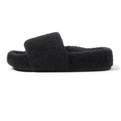 Arch Support Wool Slippers - Single Band Slide - Charcoal