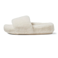 Arch Support Wool Slippers - Single Band Slide - White