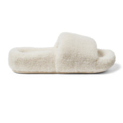 Arch Support Wool Slippers - Single Band Slide - White