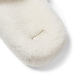 Arch Support Wool Slippers - Single Band Slide - White