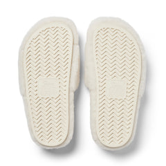Arch Support Wool Slippers - Single Band Slide - White