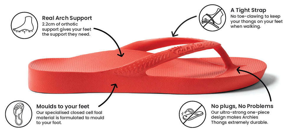  Arch Support Jandals - Classic - Coral 