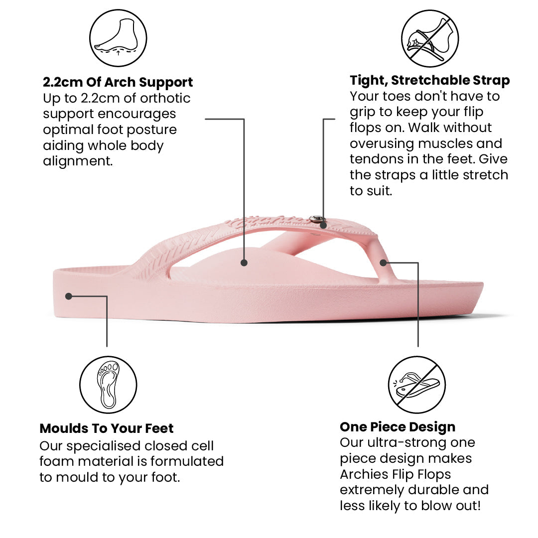Arch Support Jandals - Classic - Crystal Pink