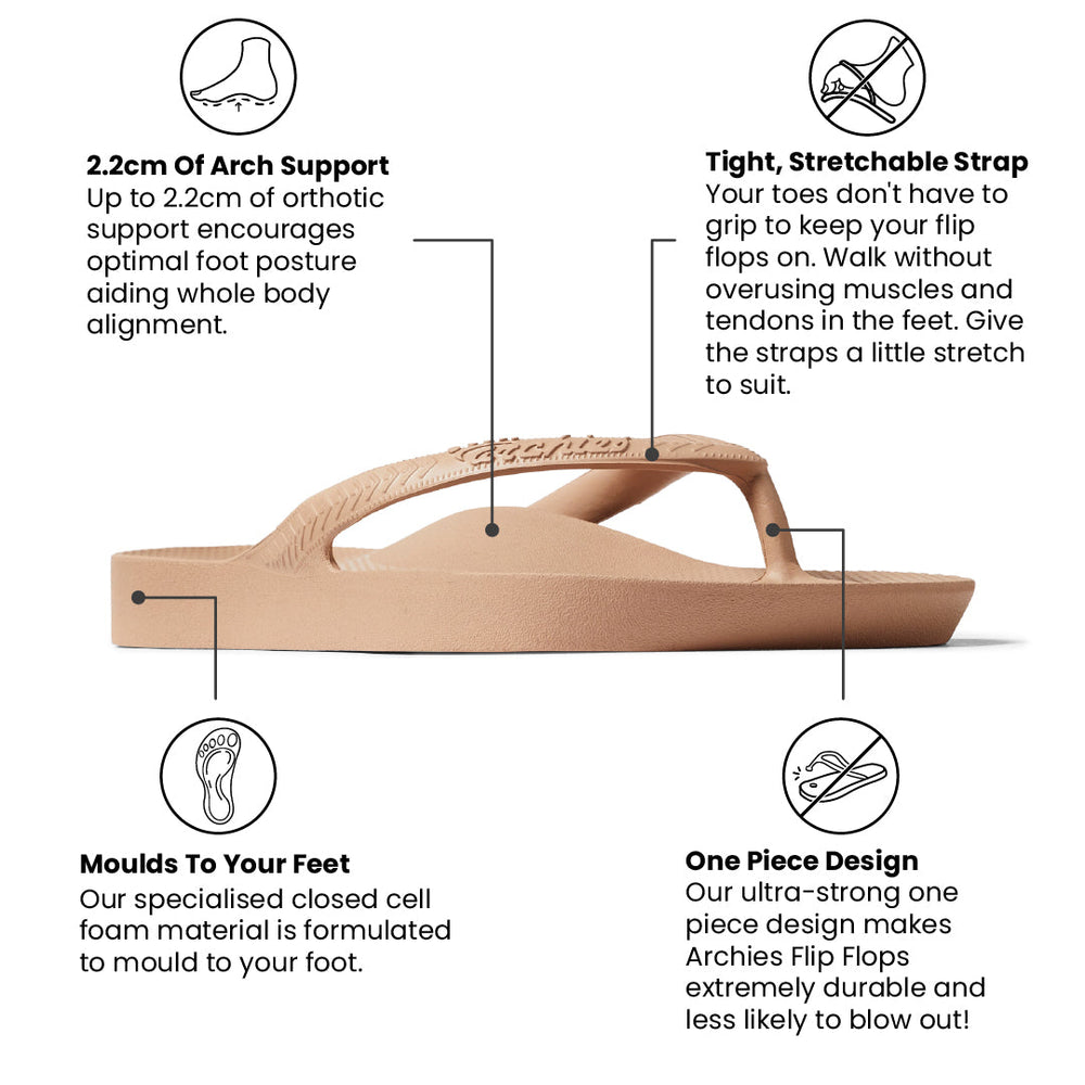  Arch Support Jandals - Classic - Tan 