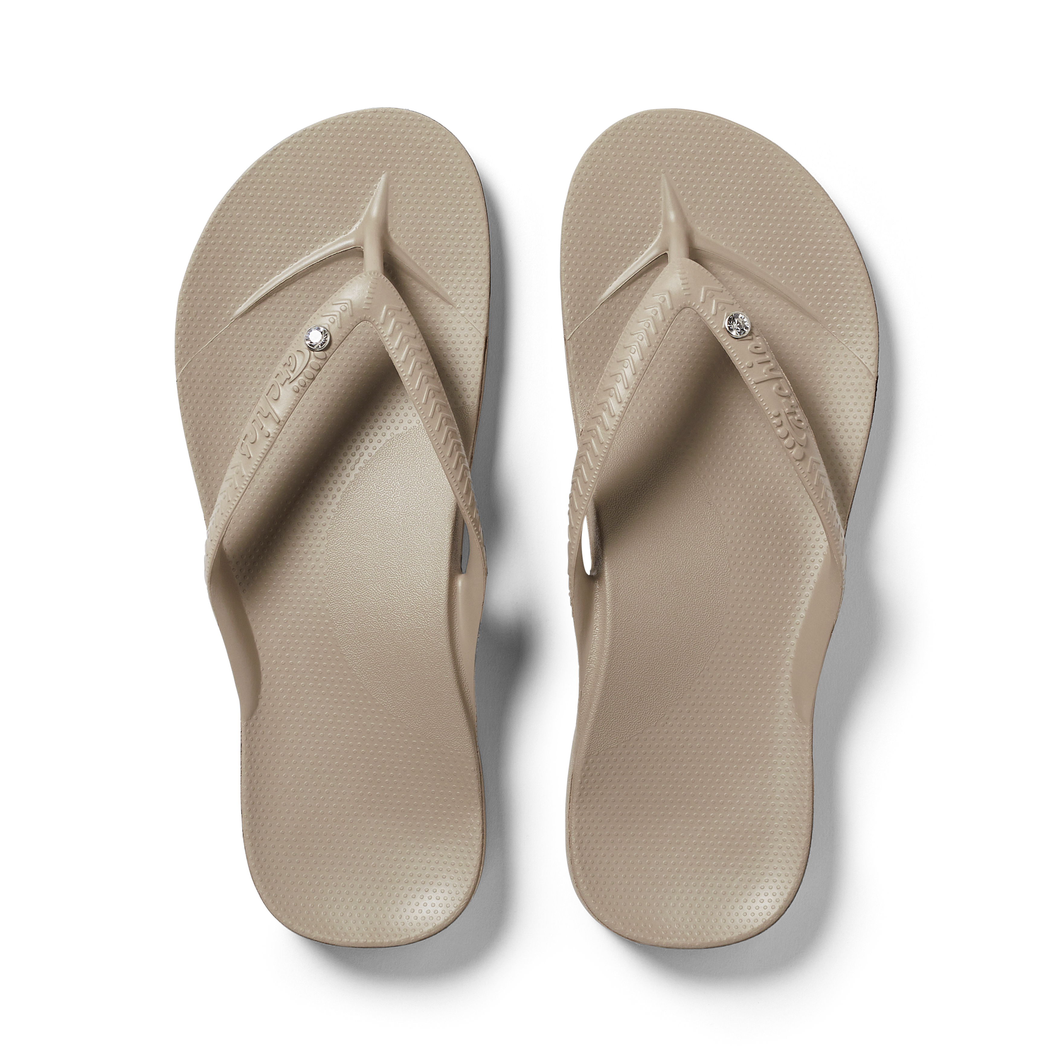 Arch Support Jandals - Crystal - Taupe 