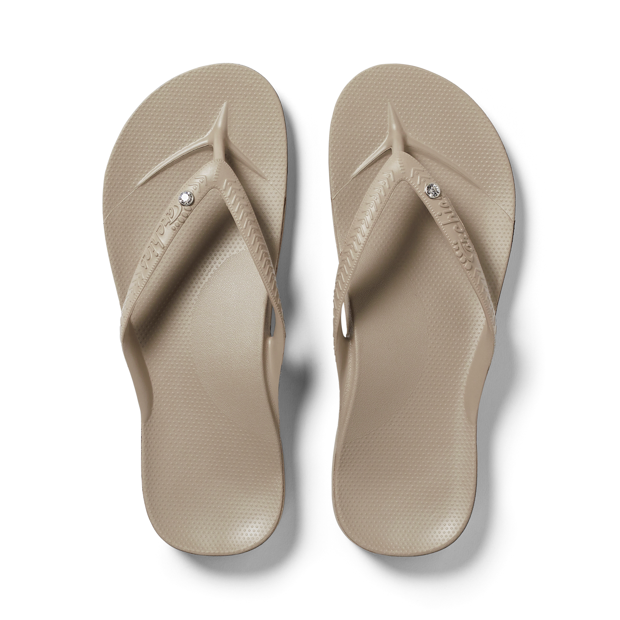 Arch Support Jandals - Crystal - Taupe
