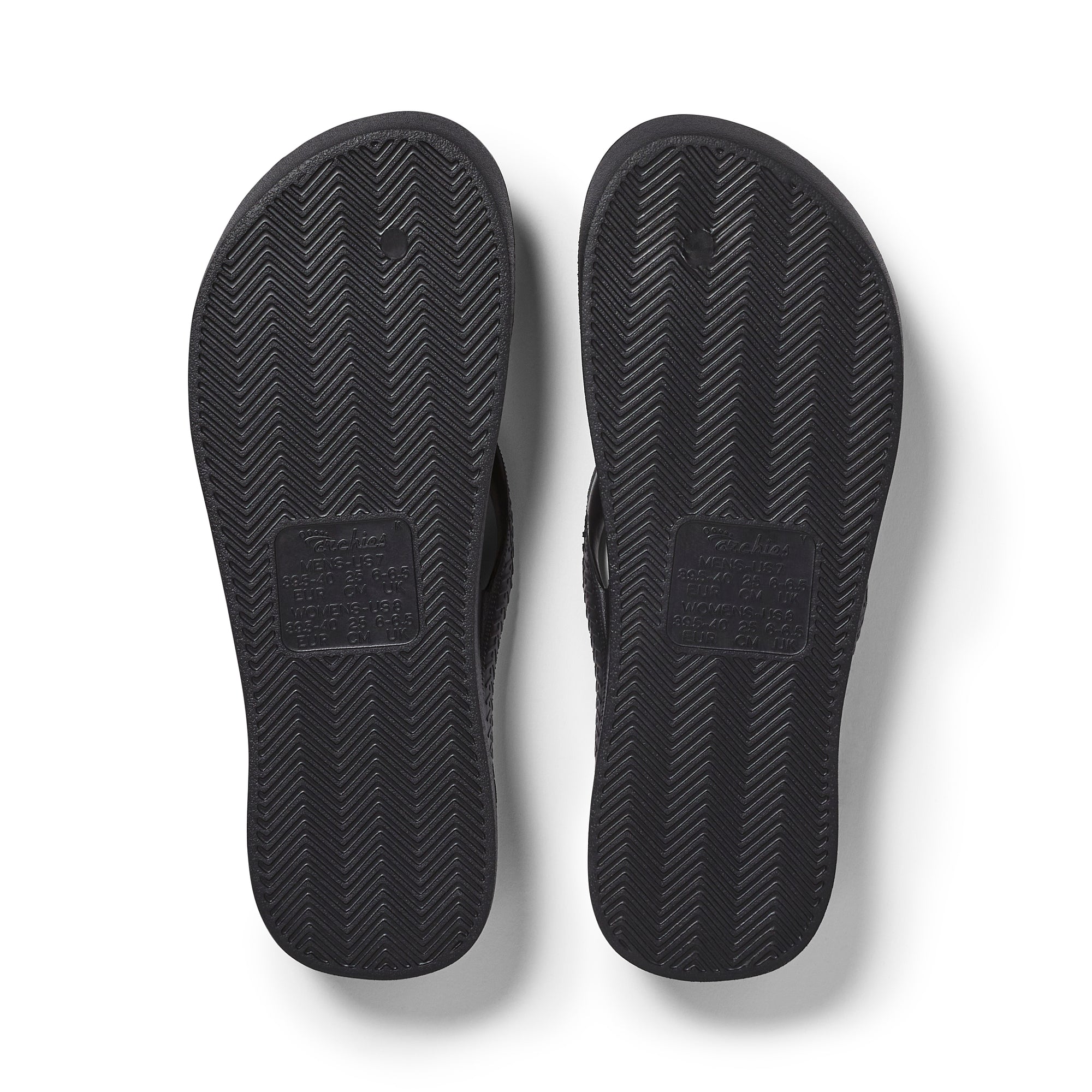Arch Support Jandals - Classic - Crystal Black