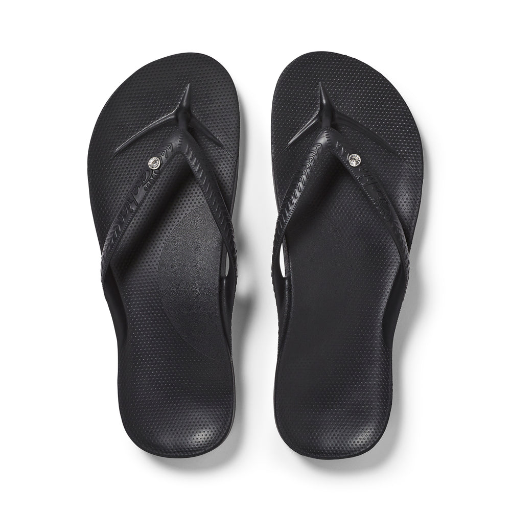  Arch Support Jandals - Crystal - Black 