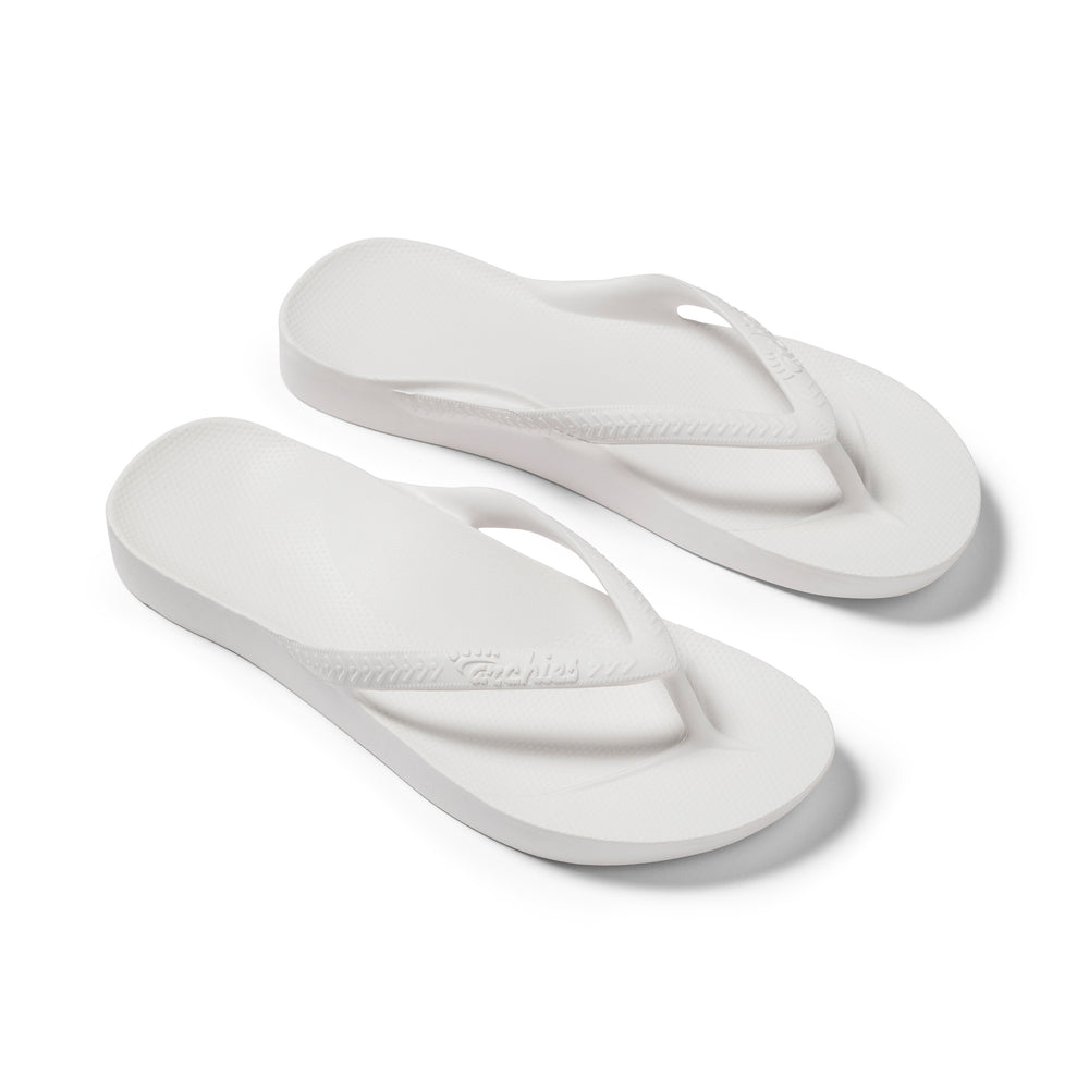 White Archies Arch Support Jandals